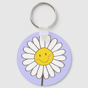 Chaveiro lunático de sorriso feliz da margarida