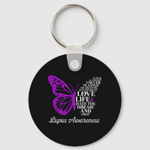Chaveiro Lúpus Eritematoso Sistêmico Roxo Borboleta