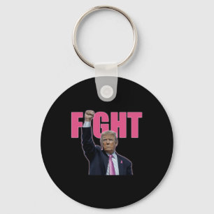 Chaveiro Luta Trump Contra o Câncer de Mama Laço Rosa Su