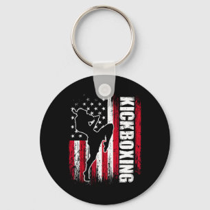 Chaveiro Lutador de Kickboxing da Bandeira Americana dos EU