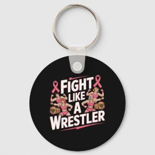 Chaveiro Lutadora de Wrestling pela Conscientização do Cânc