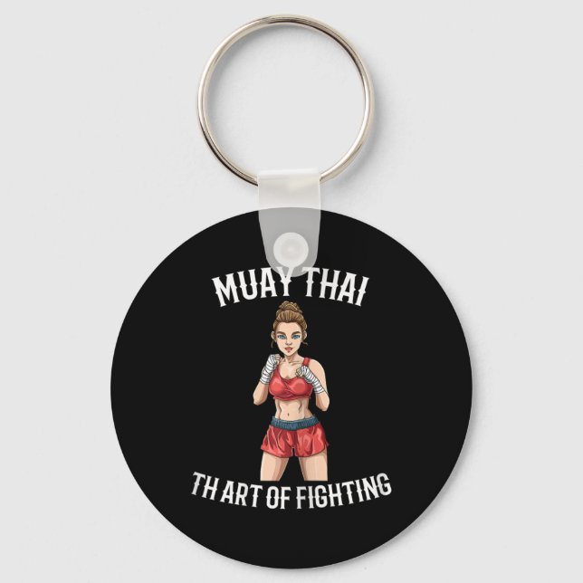 Chaveiro Lutadora Feminina de Muay Thai - Boxe Tailandês Mm (Frente)