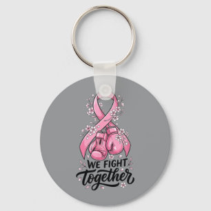 Chaveiro Lutar Juntos Boxe Pink Ribbon Câncer de Mama