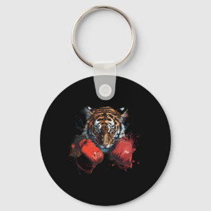 Chaveiro Luvas de boxe amante de tigre boxe kickboxing engr