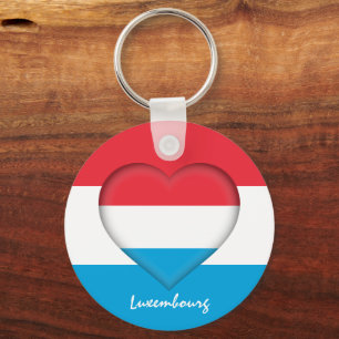 Chaveiro Luxemburgo & Heart, Luxemburgo Bandeira Moda/Espor