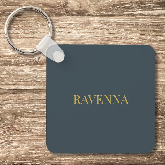 Chaveiro Luxo em Carvão Serif Personalizado Presente para E (Criador carregado)