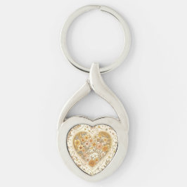 Chaveiro Luxury, , Beigi Gold ,Love Heart , Valentine's Day