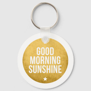 Chaveiro luz do sol do bom dia, arte da palavra, design de