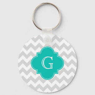 Chaveiro Luz - monograma de Quatrefoil da cerceta de
