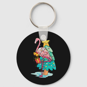Chaveiro Luzes de Árvore de Natal Flamingo Tropical Animal 
