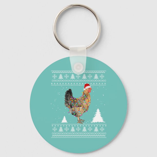 Chaveiro Luzes de frango com pijama de Natal do Papai Noel (Frente)