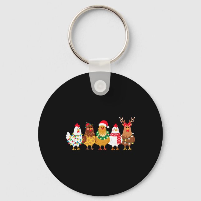 Chaveiro Luzes de Natal de Frango Fazendeira Amante de Anim (Frente)
