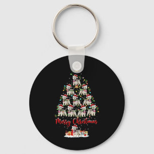 Chaveiro Luzes de Natal do Cão Westie Papai Noel Árvore de