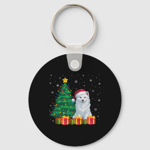 Chaveiro Luzes de Natal do Esquimó Santa Hat Americano Feio