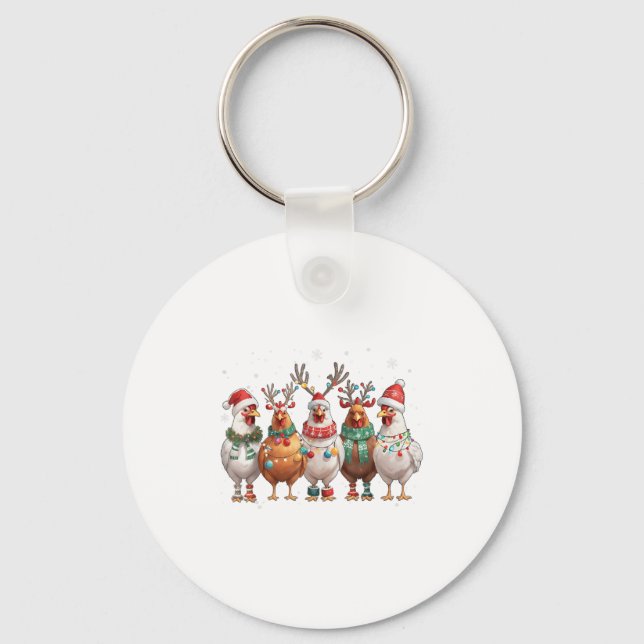 Chaveiro Luzes de Natal Frango Papai Noel Árvore de Natal E (Frente)