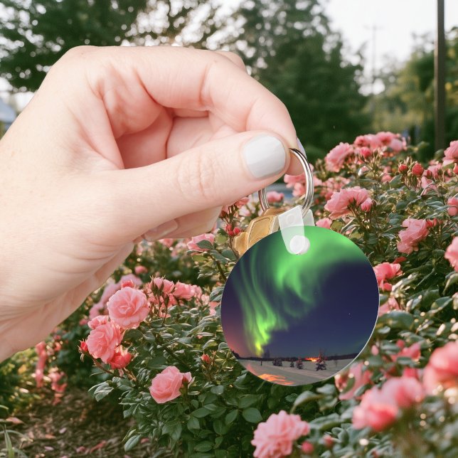 Chaveiro Luzes do Norte no Lago Bear (Northern Lights at Bear Lake Keychain)