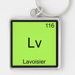 Chaveiro Lv - Camiseta do Símbolo do Elemento de Química En
