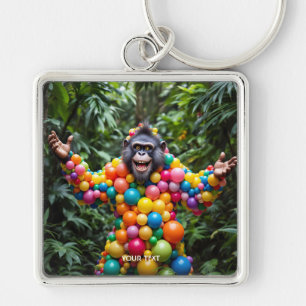 Chaveiro Macaco Colorido Feliz Fantasy