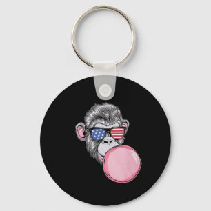 Chaveiro Macaco Com Bandeira Americana Pulga 4 De Julho Pre