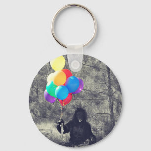 Chaveiro macaco de balões de aniversário