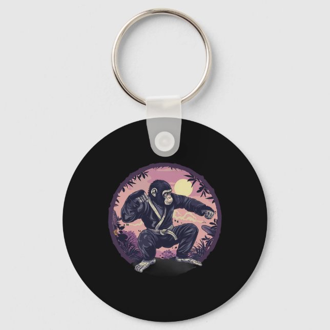 Chaveiro Macaco de Caratê Natureza Lua Mma Kickboxing Amant (Frente)