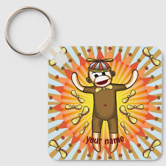 Chaveiro Macaco de Meia Beanie  (Frente)