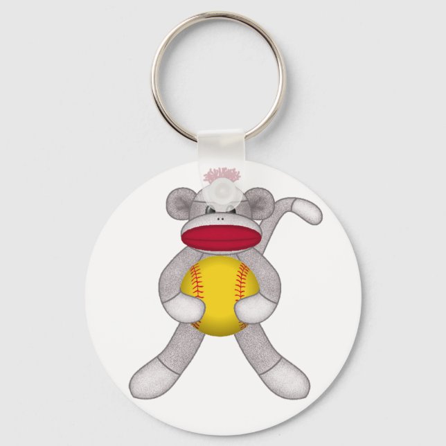 Chaveiro Macaco de meia de softball (Frente)