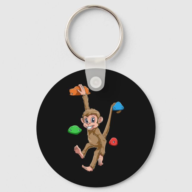 Chaveiro Macaco engraçado de escalada e bouldering (Frente)