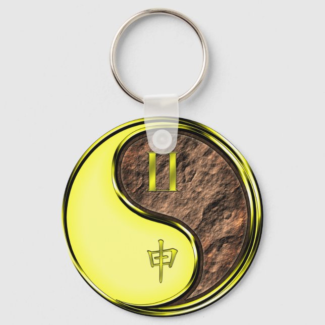 Chaveiro Macaco Gemini e Terra (Frente)