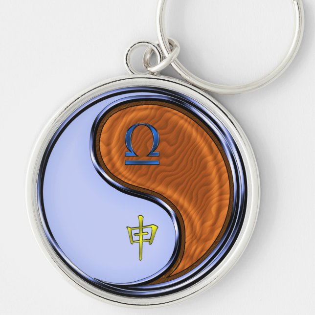 Chaveiro Macaco Libra e Madeira (Frente)