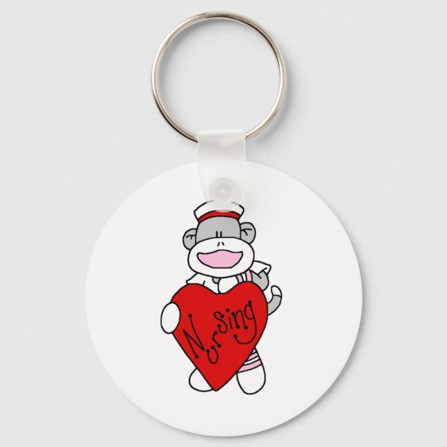 Chaveiro Macaco Sock, adoro camisetas e presentes (Frente)