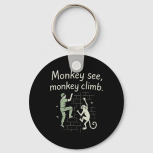 Chaveiro Macaco Vê Macaco Subir Gráfico Divertido de Escala