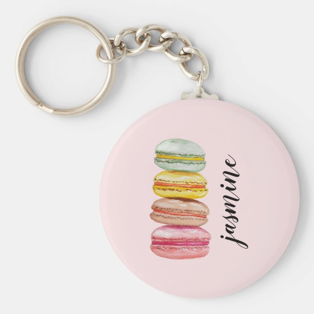 Chaveiro Macarões Franceses pintados à mão (Frente)