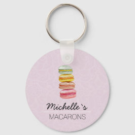 Chaveiro Macarons Franceses Aquarela Pintado à Mão