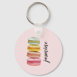 Chaveiro Macarons Franceses Aquarela Pintado à Mão