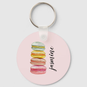 Chaveiro Macarons Franceses Aquarela Pintado à Mão