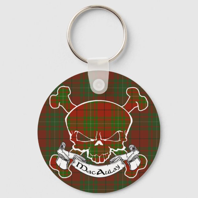 Chaveiro MacAulay Tartan Skull (Frente)