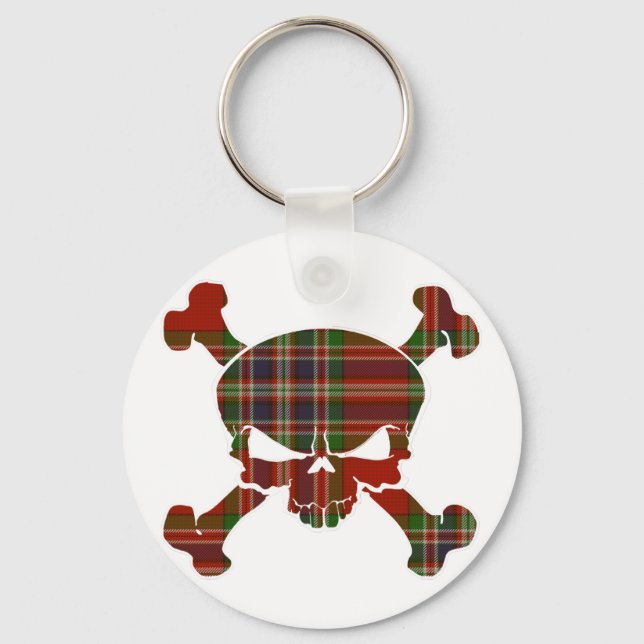 Chaveiro MacFarlane Tartan Skull sem faixa (Frente)