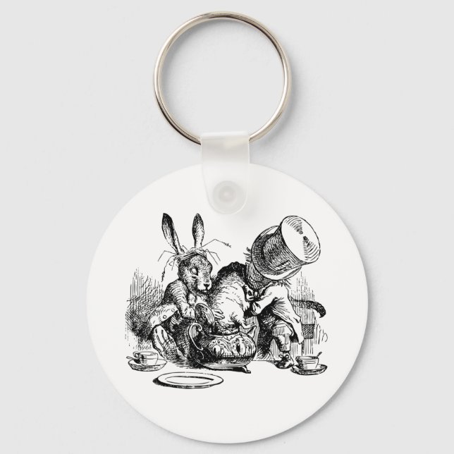 Chaveiro Mad Hatter e March Hare a mergulhar no Dormouse (Frente)
