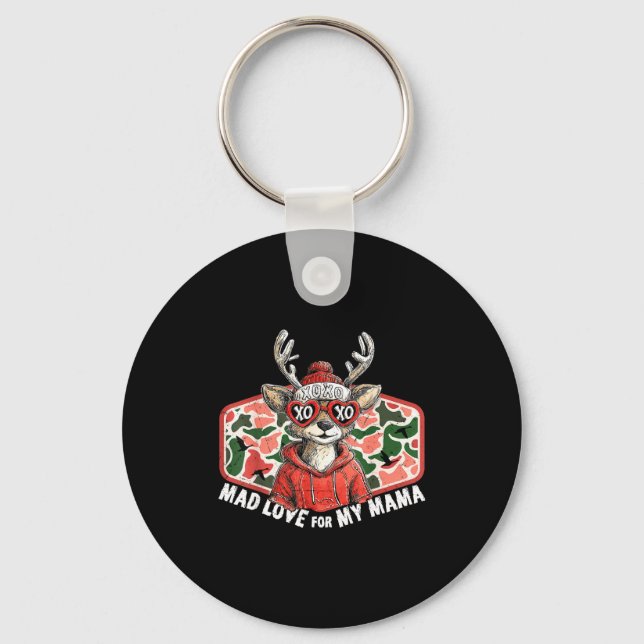Chaveiro Mad Retro Love For My Mama Camo Deer Hunting Valen (Frente)