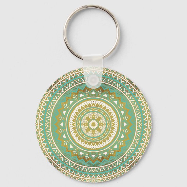Chaveiro Madala azul e dourada (Frente)