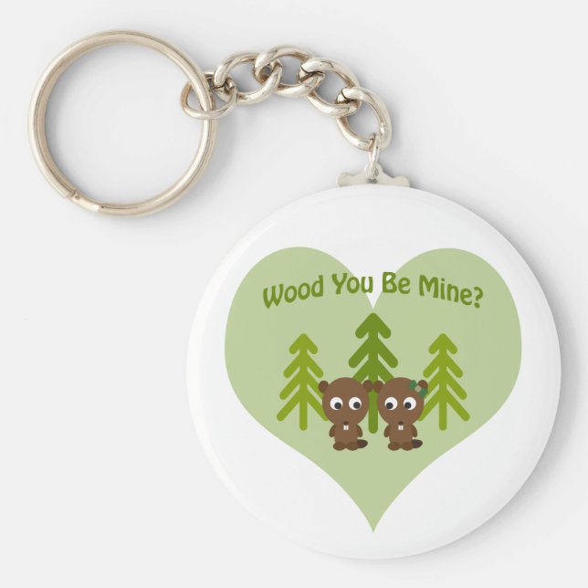 Chaveiro Madeira Você É Meu Amor De Beaver (Frente)