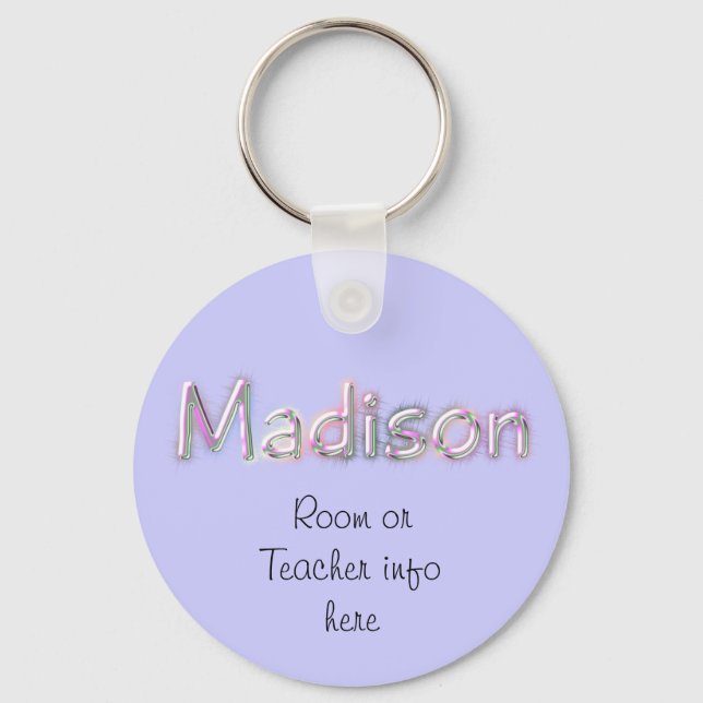Chaveiro Madison Nome de etiqueta Key Chain (Frente)