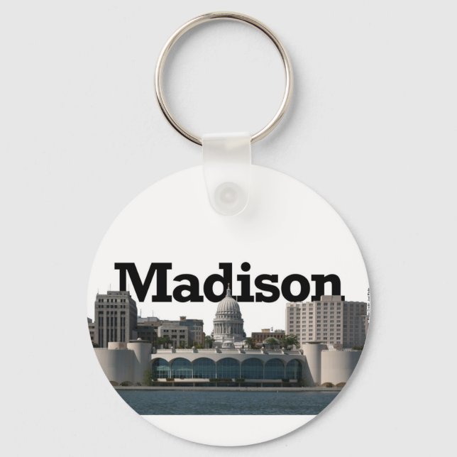 Chaveiro Madison Wisconsin Skyline com Madison no Céu (Frente)