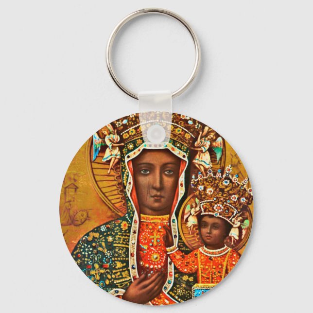 Chaveiro Madona de Czestochowa Mary Católica Polonesa (Frente)