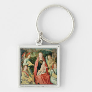 Chaveiro Madonna e criança cercados por anjos