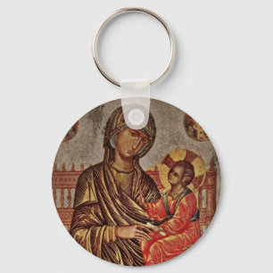 Chaveiro Madonna e ícone da criança