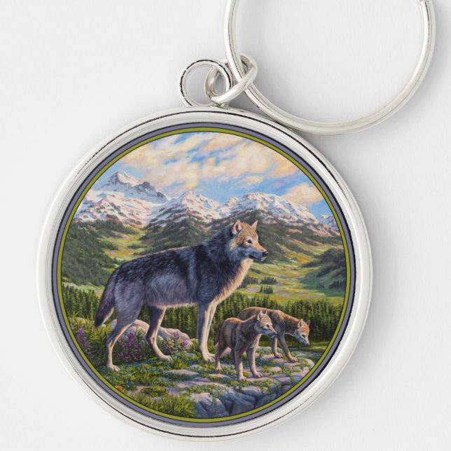 Chaveiro Madre Wolf e Pups Vale do Rio Montanha (Frente)