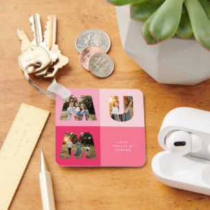 Chaveiro Mãe 3 dia de as mães rosa-cinza moderno