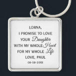 Chaveiro Mãe Clássica do Casamento Noiva Presente do Groom<br><div class="desc">Bonito e clássico presente para a Mãe do BRIDE do Groom personalizado com o nome da Mãe da Noiva,  o nome do Groom e a data do casamento</div>